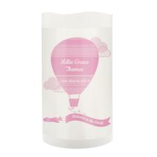 Personalised Up & Away Pink Nightlight LED Candle